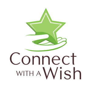 Logo of Connect with a Wish, featuring a green star being held gently by a hand.